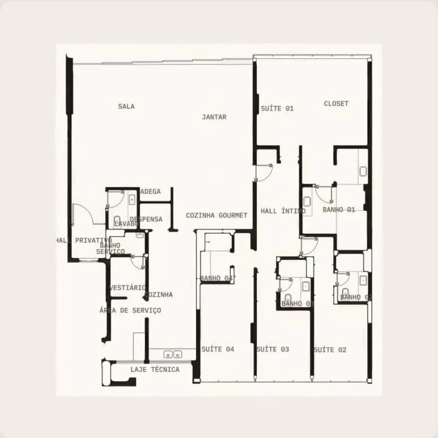 A 2D floor plan